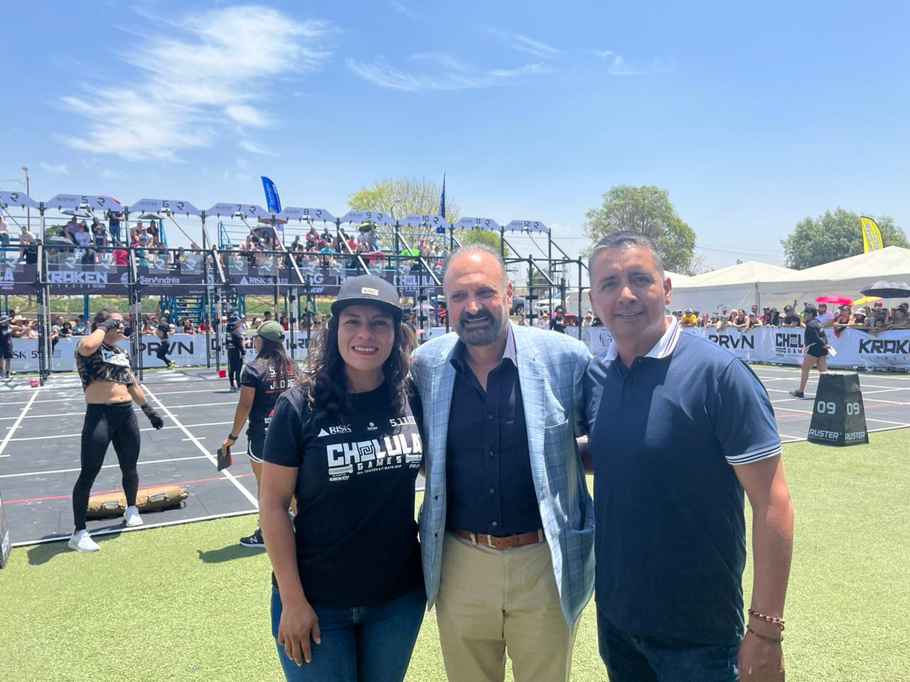 Edmundo Tlatehui y Lupita Cuautle inauguran los “Cholula Games MX 2023”.