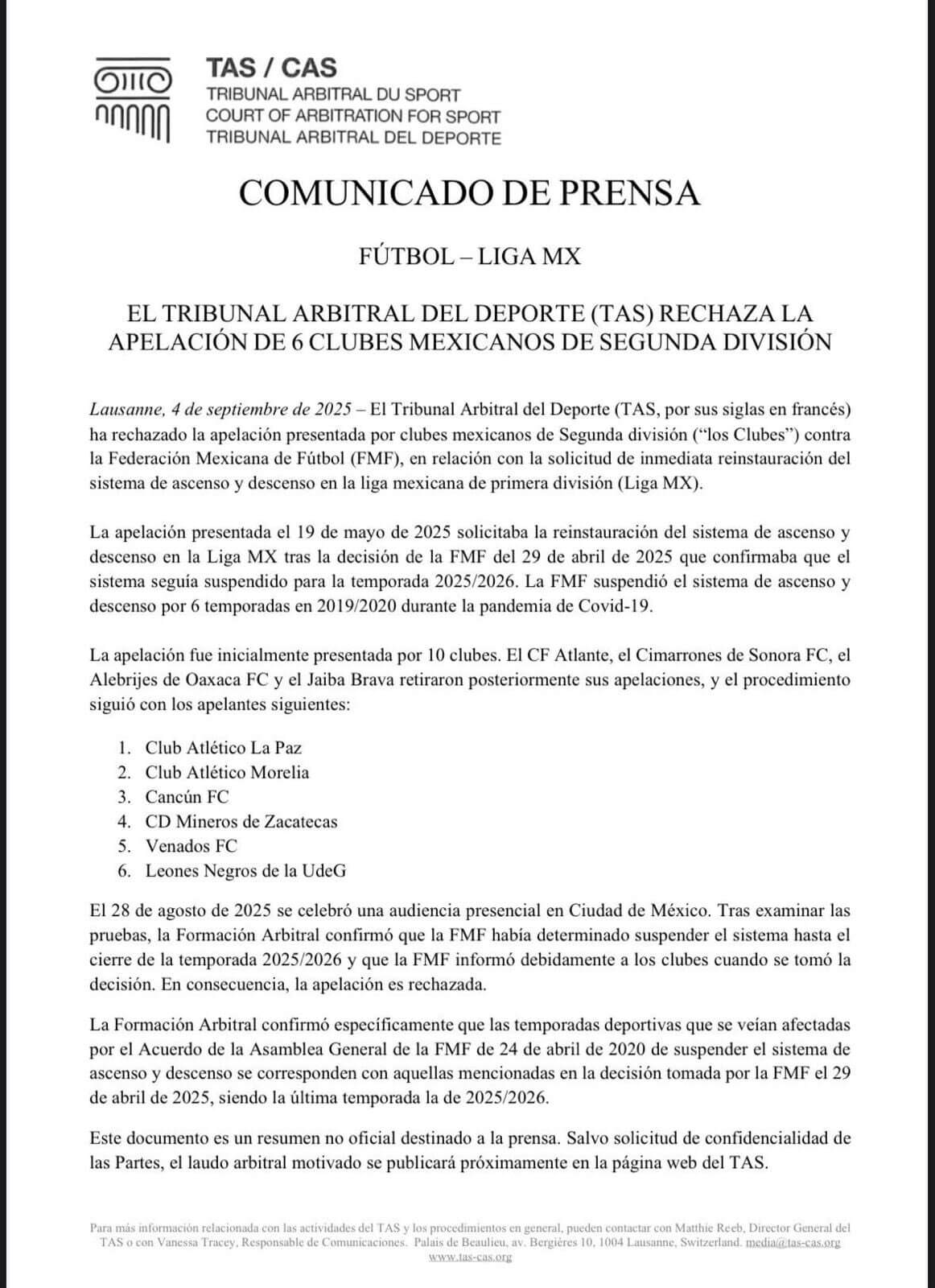 La Liga MX seguirá sin ascenso y descenso