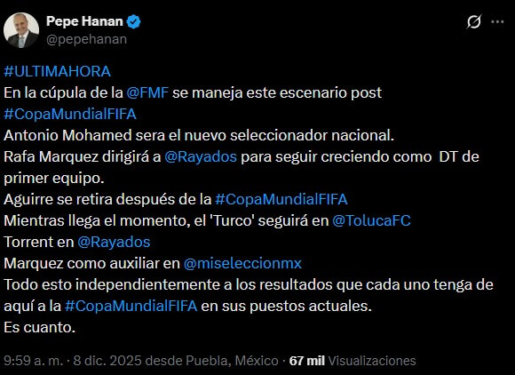 Pepe Hanan revela escenario post Copa del Mundo con la Selección Mexicana