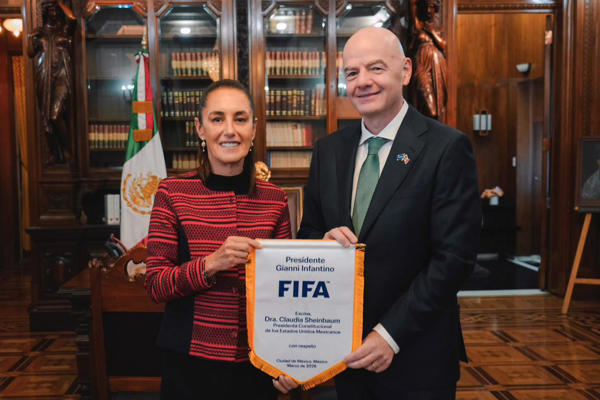 Sheinbaum se reúne con Infantino y dice que “todo va a salir maravilloso” en el Mundial