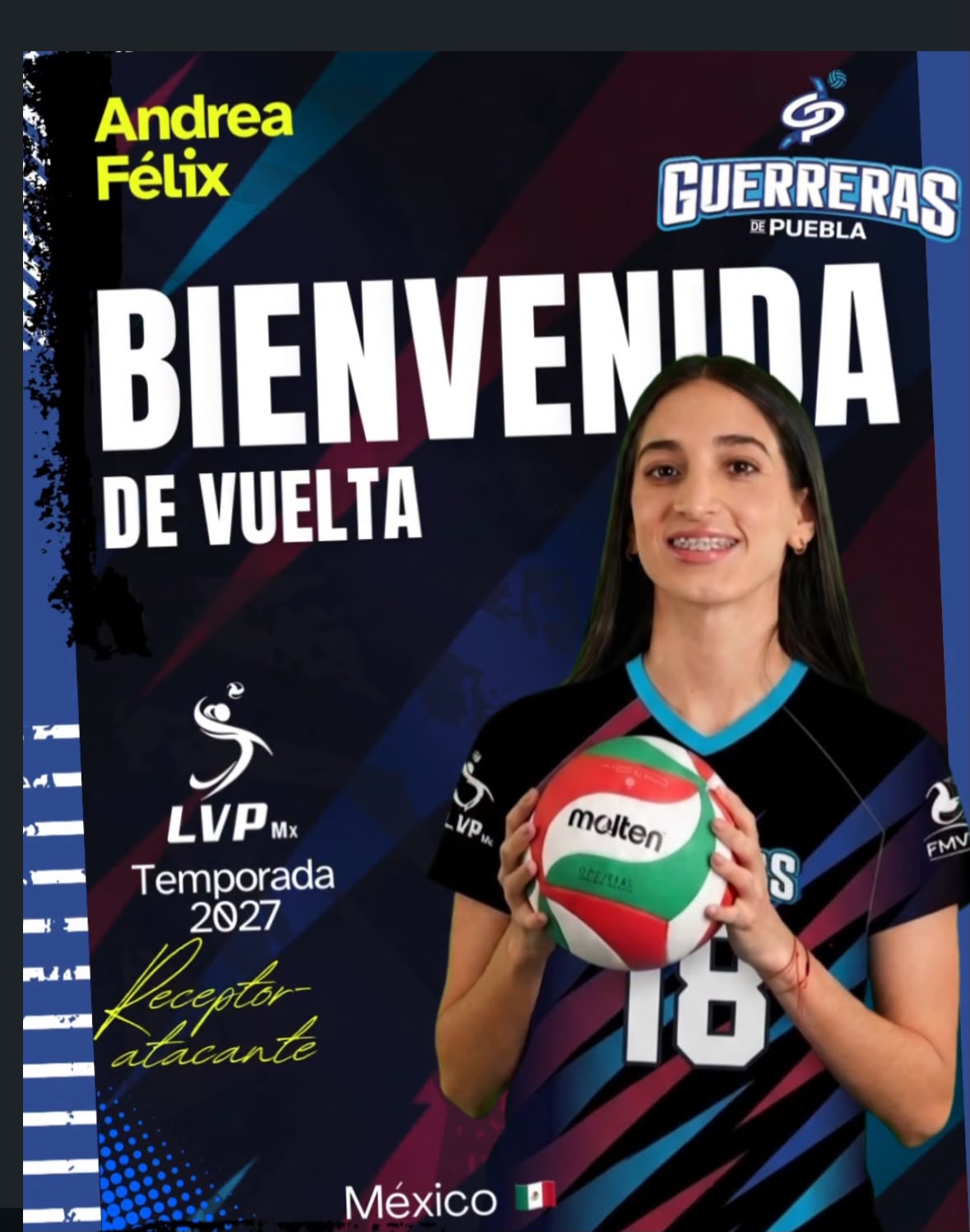 Andrea Félix regresa a Guerreras de Puebla